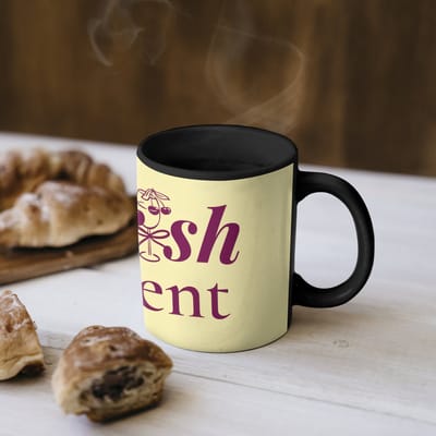 Magische Mok - Foto op Warmte Mokken - Koffiemok - Cherish every moment - Cocktailglas - Geel - Magic Mok - Beker - 350 ML - Theemok - Mok met Tekst