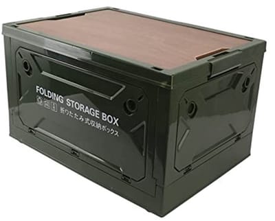 Dailygoods- Opbergdoos Sterk Draagvermogen - Opvouwbare Opbergdoos - 50L Capaciteit - Picknickopbergdoos - Houten Deksel - Multi-directioneel Open Deksel - Opbergbox