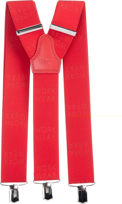 Pierre Mouton Work Wear Bretel - Bretels - Volwassenen - Heren - Rood - 140cm - 3 brede clips - 50mm breed - XL - XXL