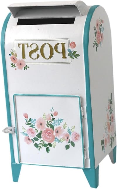 Brievenbus - Pakketbox - Post Ontvangen - Stijlvol Bloemmotief - 21x185x395 cm - Wit