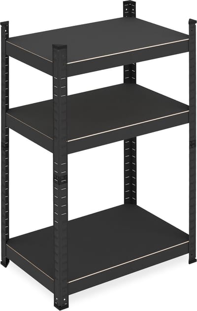 stellingkast - 90 x 60 x 40 cm - 750 kg - 3 planken - staal - modulair - zwart