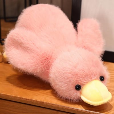 30-65cm Poupée Oreiller en Peluche Canard Cheveux Longs Mignon Jaune Rose Violet Noir Blanc Canard Oie Jouet en Peluche Cadeau pour Garçons et Filles about 30cm