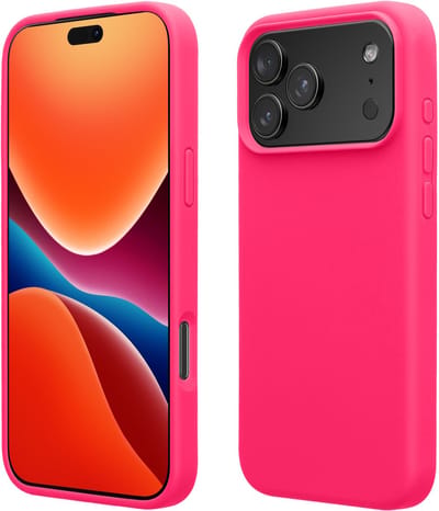 kwmobile telefoonhoesje geschikt voor Apple iPhone 17 Pro Max - Hoesje met siliconen coating - Smartphone case in neon roze