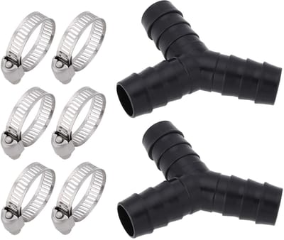 Dailygoods- Y-aansluiting 16 mm - Set van 2 - Slangklem 20 mm - Drieweg-ontwerp - Geschikt voor wasmachine/droger - Optimaliseert indeling huisruimte - Afvoerslang