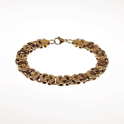 11mm Platte Koningsarmband - Stalen Goudkleur - Schakelarmband