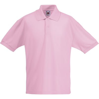 Fruit of the Loom Kinder/Kids Piqué Poloshirt met Korte Mouwen (Licht Roze)