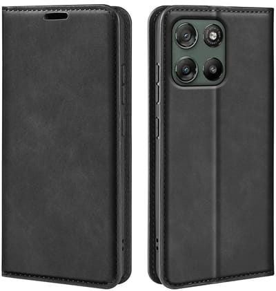 MobyDefend Hoesje - Geschikt voor Motorola Moto G57 Power - Luxe Wallet Bookcase (Magnetische Sluiting) - Zwart