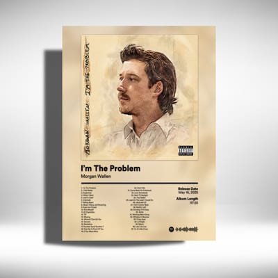 Morgan Wallen - I'm The Problem - album cover - metalen poster - 30x40cm