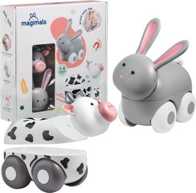 Magimals Wheelies Farm box - Interactieve & magnetische dieren op wielen (6 stuks). Leuk en creatief speelgoed, perfect voor in bad of onderweg!