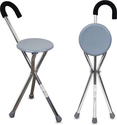 Inklapbare wandelstok met zitting - Ergonomisch, lichtgewicht en tot 90 kg