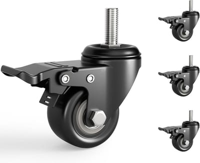 Zwenkwielen 50 mm voor meubels - Set van 4 zware meubels wielen met rem voor binnen en buiten