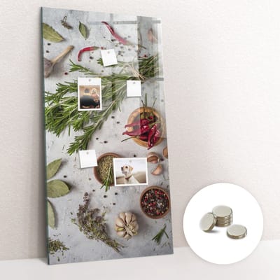 Tulup Glassboards - Kruiden Magneetbord - 60 cm x 120 cm - Grijs Magnet Board - Gratis 5 Sterke Magneten - Organizer Muur - Memobord Keuken - Magnetisch Bord - Planning Muur - Magneetbord Rechthoekig