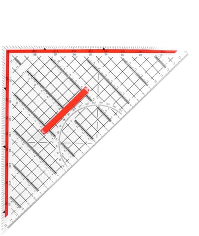 Geometrie Gereedschap Set - Tekendriehoek Liniaal - Nauwkeurig Tekenen - Met Geïntegreerde Gradenschaal - 32.5 cm Basis - Transparant