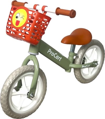 Loopfiets groen - lichtgewicht - ProCart balanceer fiets met mandje - 11 inch