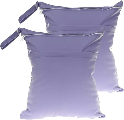Kleurrijke dubbele wetbag voor luiers, set van 2, 30 x 36 cm, wasbare organizer voor luiers, grote tas voor natte en droge luiers, ideaal voor reizen en opslag