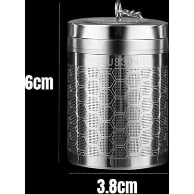 1 stuks Thee-infuser, Extra Fijnmazige Zeefjes voor Losse Thee, Roestvrijstalen Theezeefje met Verlengde Kettinghaak gray