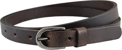 Landley Smalle Leren Dames Riem - Echt Leer - Smal - Breedte 2 cm - Bruin - Riemmaat 85