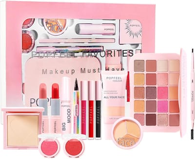 Alles-in-1 Make-Upset voor Beginners en Gevorderden - Veganistische Make-Up Cadeauset voor Meisjes en Vrouwen