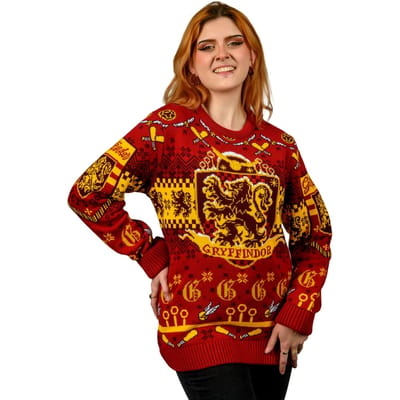 Harry Potter Gryffindor Quidditch Knitted Christmas Jumper - 4XL