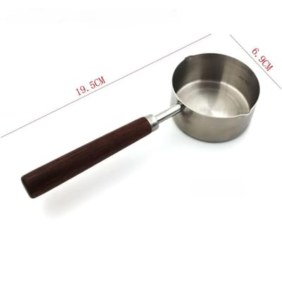 Keuken Bakgereedschap Bakgerei Meetgereedschap & Weegschalen Set RVS Maatbekers en Lepels met Houten Handvat gray