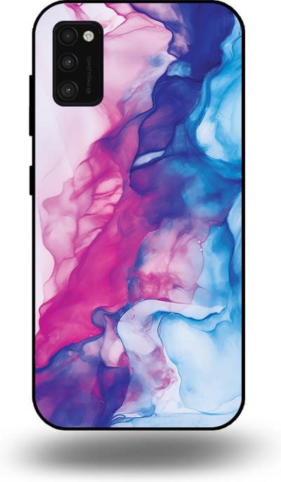 Smartphonica Telefoonhoesje Geschikt voor Samsung Galaxy A41 met Roze Blauw Marmer Opdruk - TPU Backcover Case Rose Blue Marble Design geschikt voor Samsung Galaxy A41