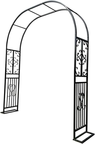 Rozenboog Tuinboog - Klimrek Buiten - Planten Ondersteunen - Europees Design - 180x230cm - Zwart