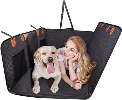 Hondenautostoelhoes - Hangmat achterbank - Veilig reizen - Waterdicht en antislip - 68x49x9 cm - Grijs