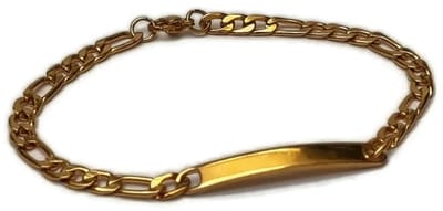 Aramat Jewels | Armbanden | Goudkleurige Figaro Plaatarmband | | | |4,5mm | Staal | Volwassenen | Verkleurd niet