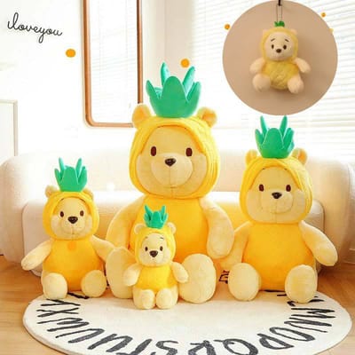 Zomer Ananas Hoofd Puffy Vini Beer Pop Beer Lief Schattige Lapjespop Niss Pluche Speelgoed Cadeau 12CM beige