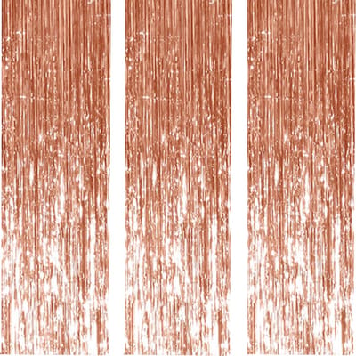 Gordijnen 1 x 2,5 m - Deur- en raamdecoratie - Feestartikelen - Laser roségoud