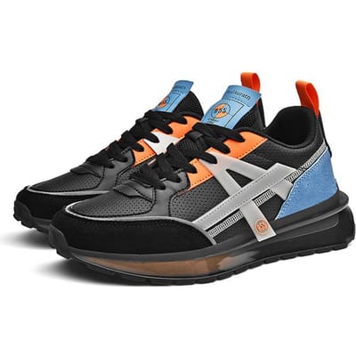 Mode Lente Herfst Geavanceerde Man Dikke Sportschool Sneakers Hoge Elastische Licht Ademende Heren Sport Hardloopschoenen Schoenen 39 zwart