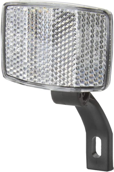 Witte Fietsreflector voor Racefiets en MTB - Voorspot met Kunststof Houder