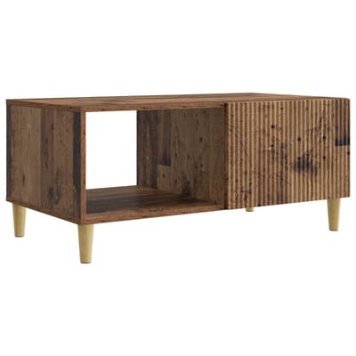 vidaXL - Salontafel - Oud - hout - 90 - x - 50 - x - 40 - cm - Bewerkt - hout