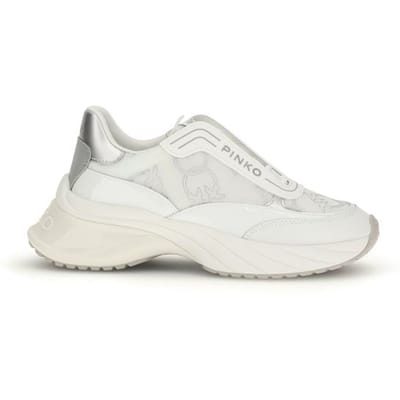 PINKO Witte Kalverenleren Bos Taurus Chunky Sneakers