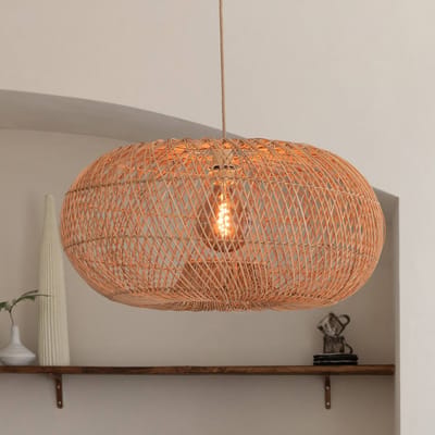 GOOD&MOJO Hanglamp Arizona - Naturel - Ø70cm - Bohemian - Hanglampen Eetkamer, Slaapkamer, Woonkamer