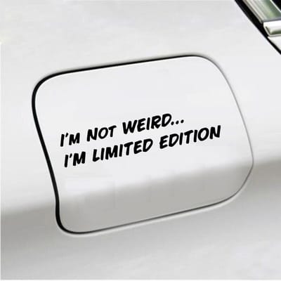 Bumpersticker - Im Not Weird - 4 X 20 - Zwart