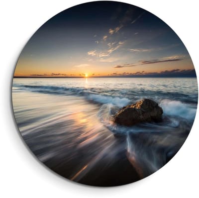 KitchenArt - Ocean Whisper – Muurcirkel Binnen - ø 40 cm - Wandcirkel - Mét Ophangsysteem - Wanddecoratie - Muurdecoratie