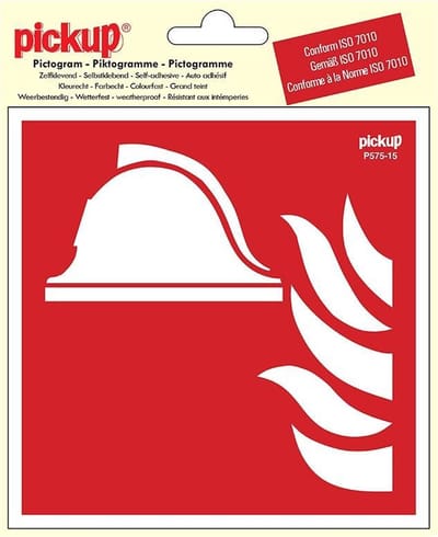 Pickup Pictogram 15x15 cm - Brandbestrijdingsmiddelen - conform ISO 7010