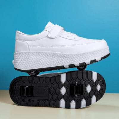 Chaussures à roulettes à double roue pour enfants, chaussures à roulettes pour étudiants, patins pour adolescents 35