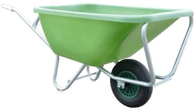 Fort Kruiwagen F&S 200/1 met luchtband en kunststof bak 200 liter