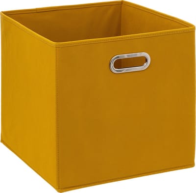 5Five Opbergmand/kastmandje - Geel - 31 x 31 x 31 cm - 29 liter - Vakkenkast manden - Stof met versterkte bodem - Opvouwbaar