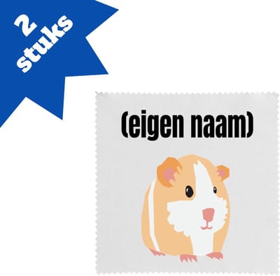 Akyol - cavia met eigen naam brillendoekjes - Cavia - iemand die cavia's heeft - cavia liefhebber - dieren - cadeau - verjaardag - kado - - 17,8 bij 17,8 cm - 2 stuks