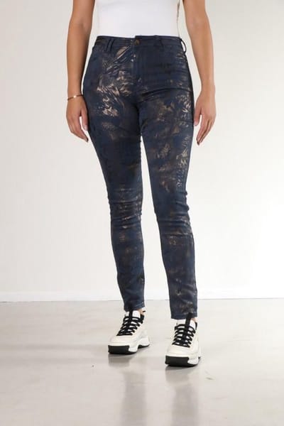 New Star Maine navy foil print broek L31 - 29