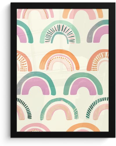 Poster in lijst - Fotolijst 30x40 cm - Posters - Regenboog - Pastel - Patroon - Posterlijst zwart - Decoratie - Wanddecoratie woonkamer - Muurdecoratie slaapkamer