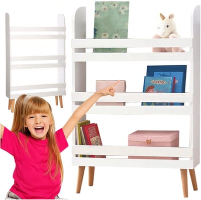 MOZY® - Boekenkast Kinderkamer - Wit - 95 x 15 x 50 cm - tot 60 kg - Kast - Meubels Kinderkamer