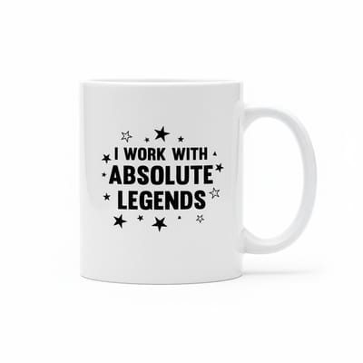 “Ik Werk Met Absolute Legendes” Sterren Design Mok – Grappig Kantoor Cadeau – 330 ml Keramische Koffiemok