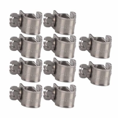 Pijpklemmen Assortiment - Slangklemmen RVS - Verstelbare Klemmen - 10 Stuks - Geschikt voor Slangen - Roestvrij Staal