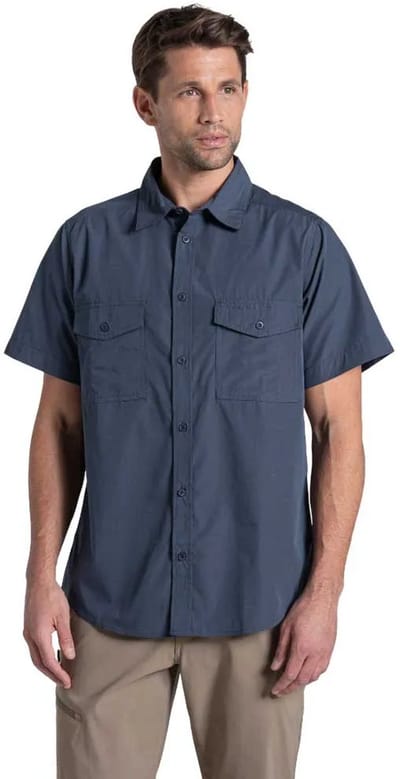 Craghoppers Kiwi Ii Overhemd Met Korte Mouwen Blauw S Man