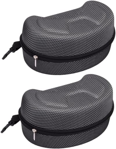 Motorbrillenkoker - Brilbeschermer Hoesje - Bril Opbergen - Harde EVA Koffer - 2 Stuks - Zwart