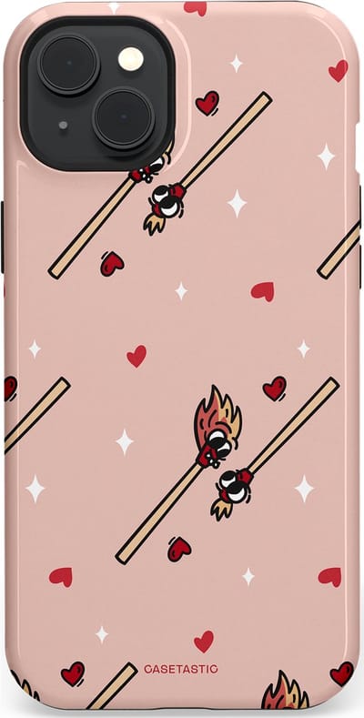 Casetastic Hoesje Geschikt voor Apple iPhone 15 Plus Magsafe - Stijlvolle Beschermende Duo-layer Case - Vurige liefde